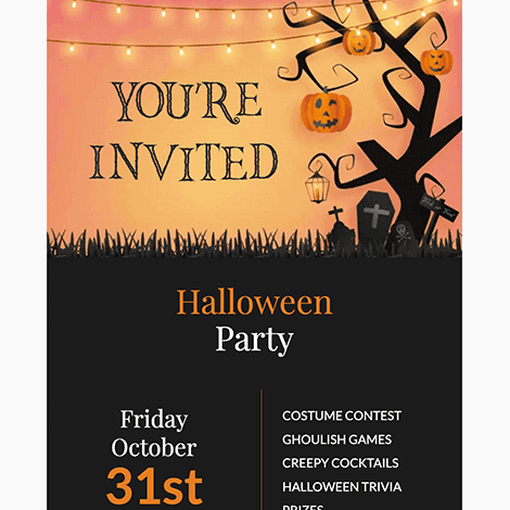 Ghost Tree Halloween Party Invite